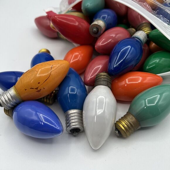 50+ Vtg C-9 Christmas Light Bulbs Multi Color Indoor Outdoor Snoopy Lights WORKS - Picture 2 of 5